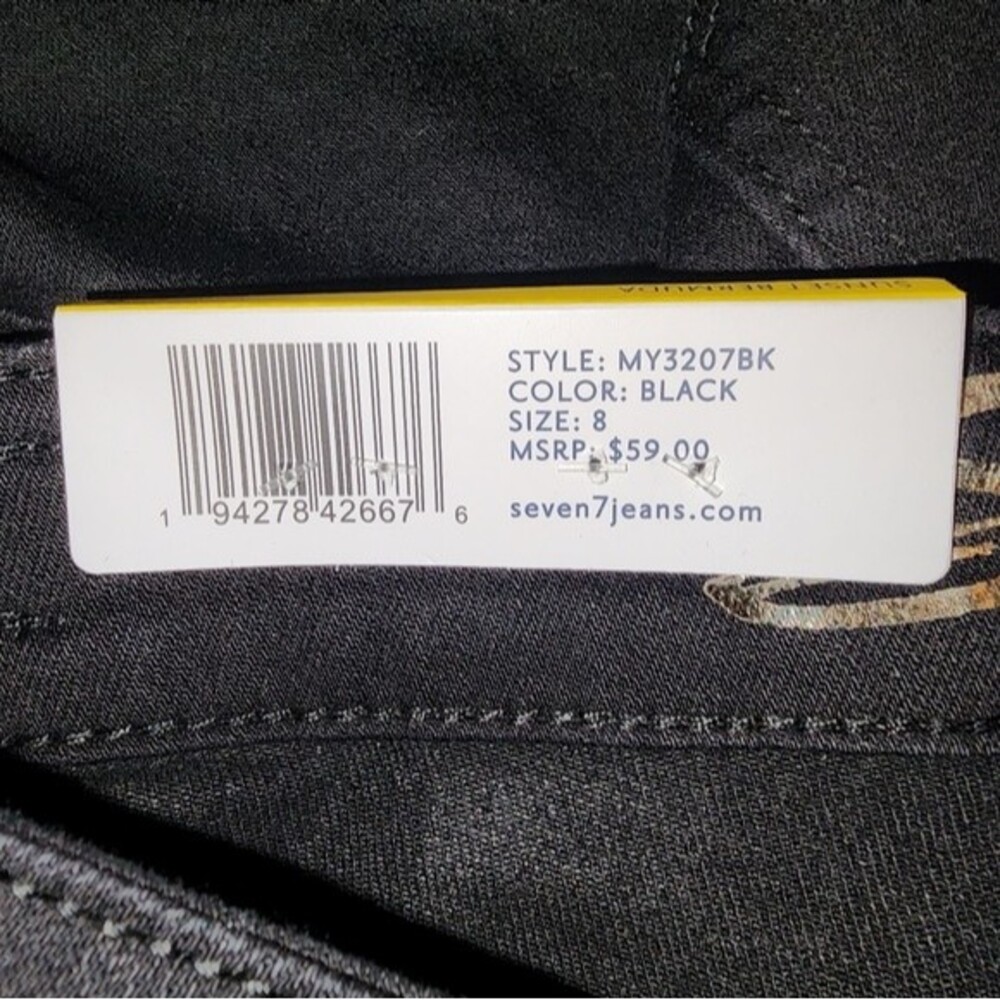Seven7 Black Super Soft Stretch Rolled Cuff Sunset Bermuda Shorts Size 8 - Picture 6 of 11
